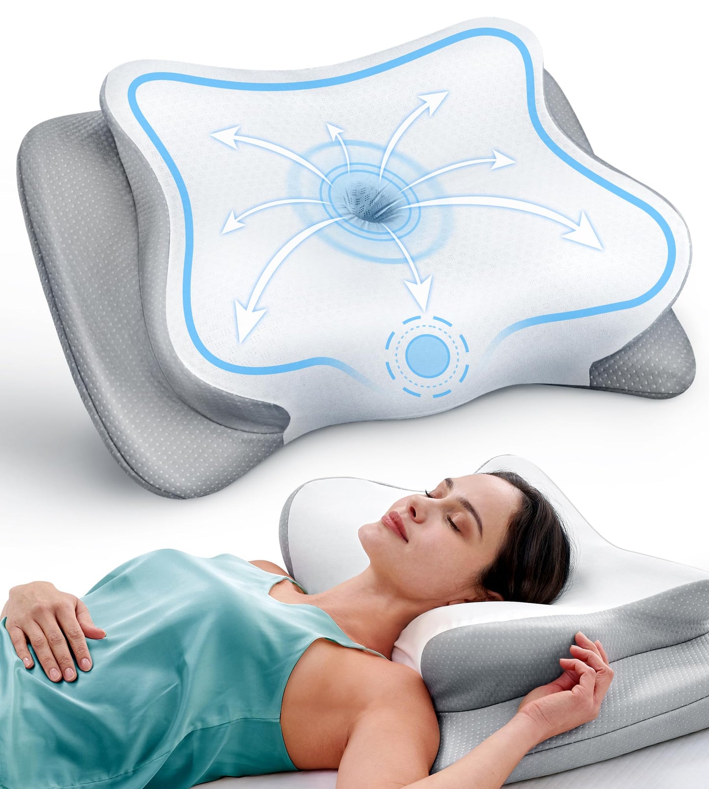  Ultra Pain Relief Cooling Pillow for Neck Support